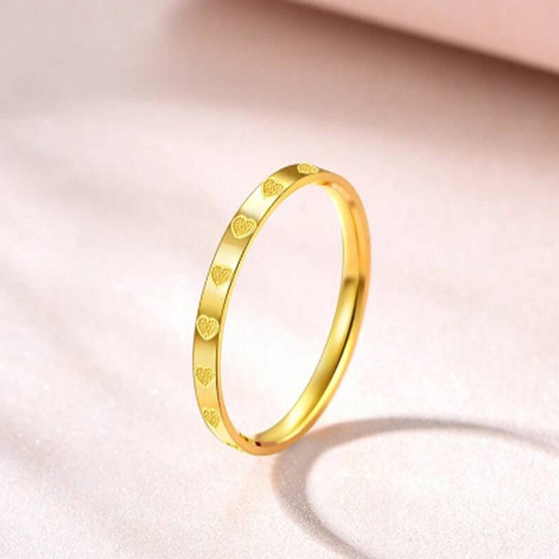 Women's Heart-shaped High-grade Light Luxury Minority Colorfast Jin Rings