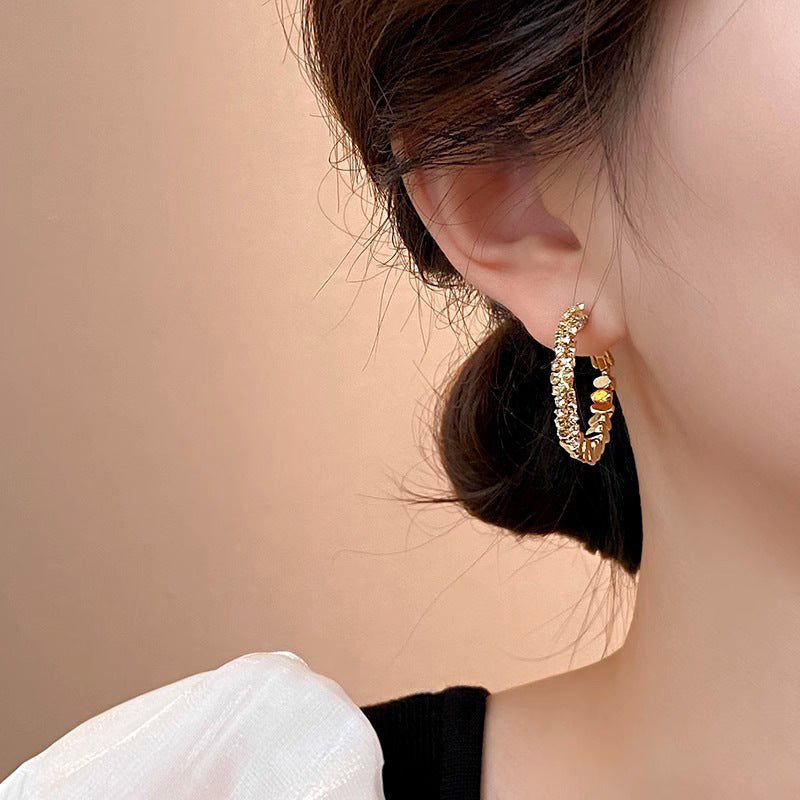 Women's Ear Clip Elegant Long Tassel Sier Earrings