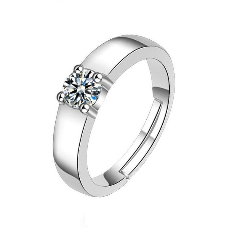 Simulation Wedding Karat Live Mouth Female Fake Diamond Couple Props Ring