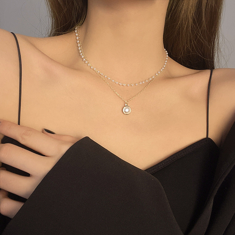 Retro Style Pearl Female Temperament High Sense Necklaces
