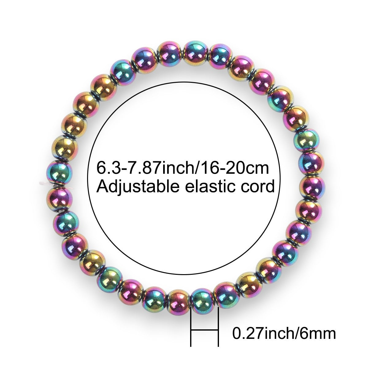 Beaded Colorful Hematite Handmade Elastic String Bracelets