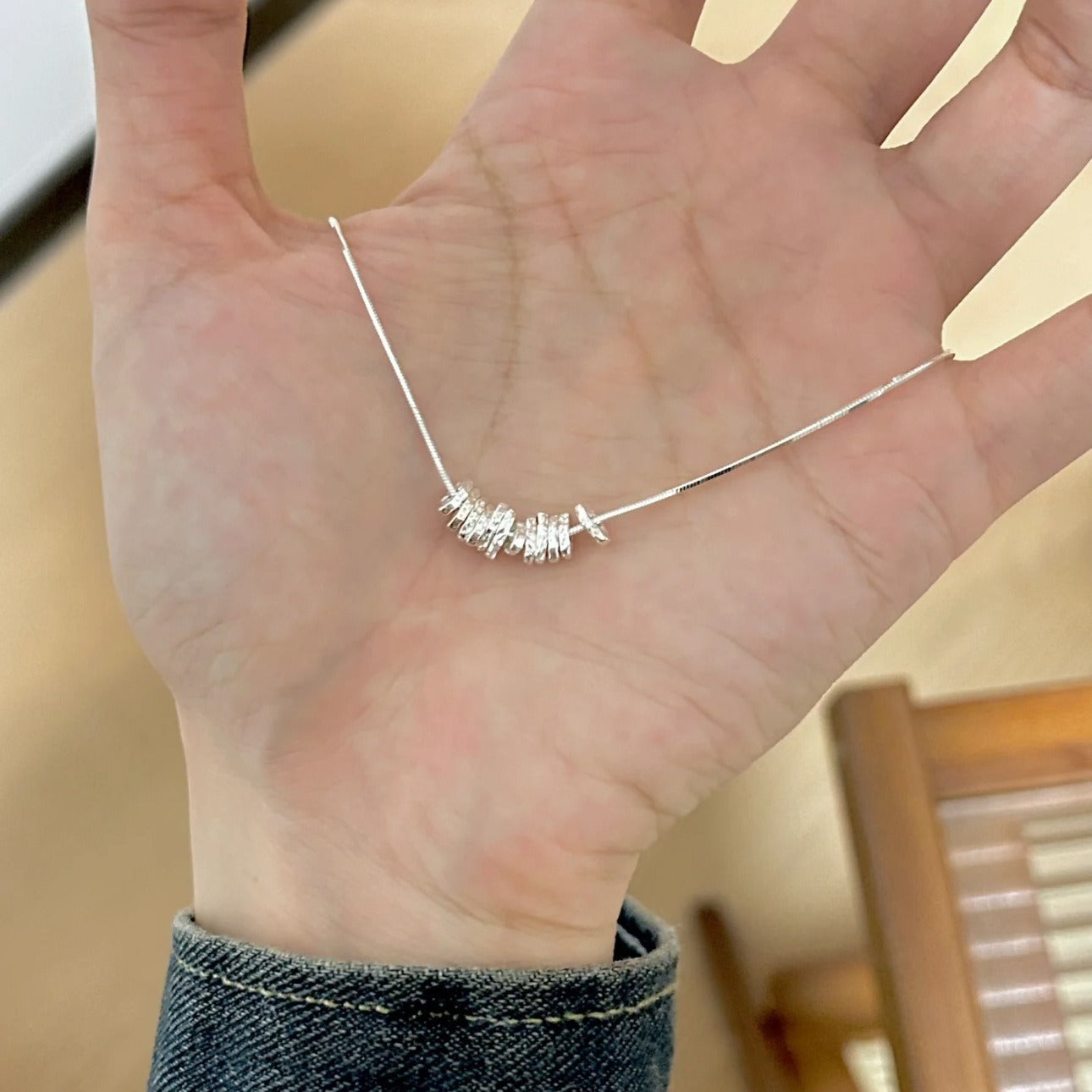 Texture Small Pieces Of Sier Female Clavicle Chain Niche Design Necklace