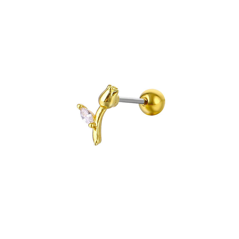 Women's Zircon Thread Double Twist Ear Bone Rings