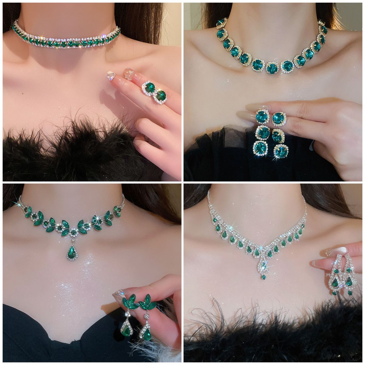 Women's Luxury Minority Clavicle Chain Palace Style Jewelry Set