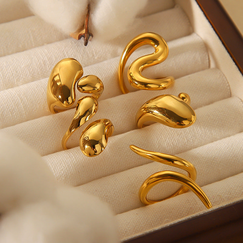 Women's Snake-shaped Titanium Steel Light Luxury High-grade Rings