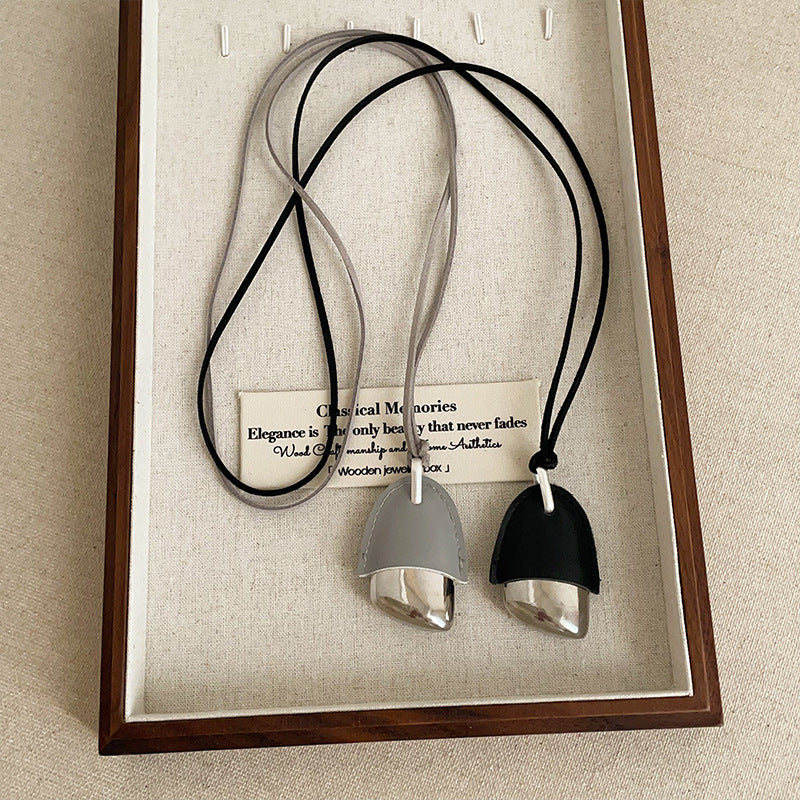 Women's Leather Metal Pine Cone For Trendy Necklaces