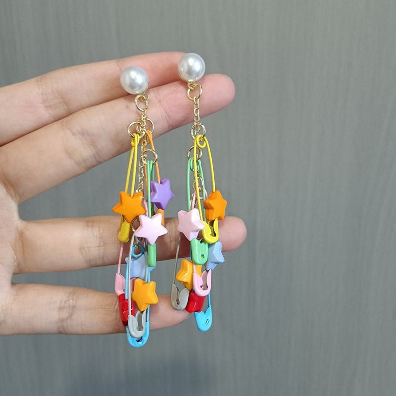 Women's Vitality Dopamine Pearl Tassel Niche Candy Earrings