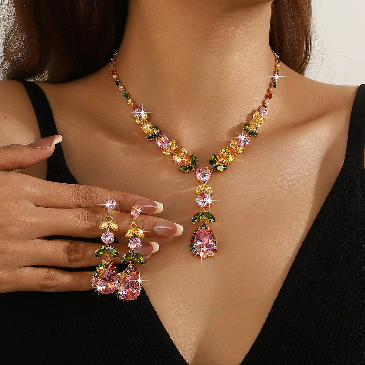 Luxury Light Elegant Zircon Bridal Classic Necklaces