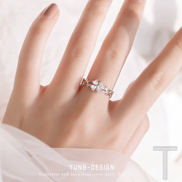 Women's Pure Sier Fashion Personal Korean Style Ring