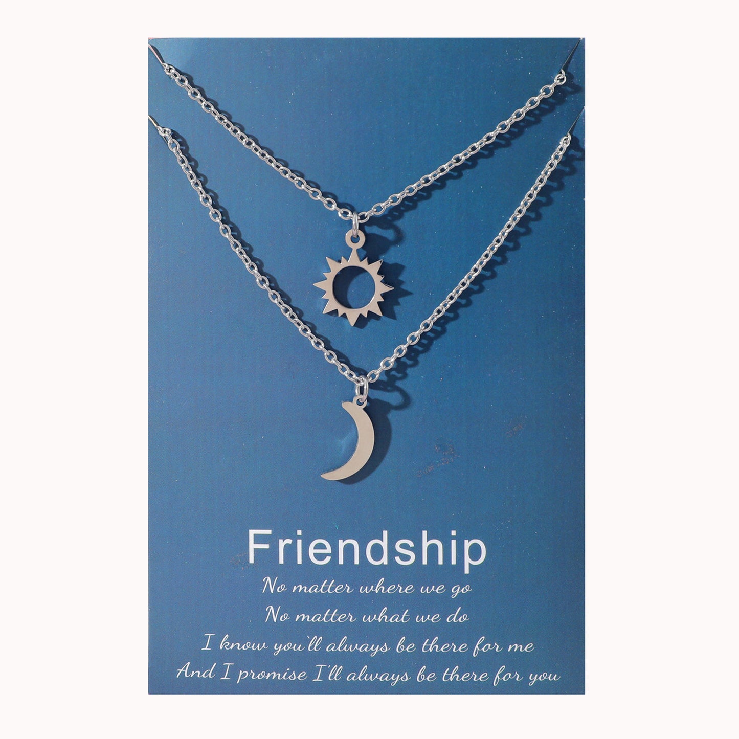 Women's & Men's Friendship Suit Creative Stainless Steel Sun Moon Star Necklaces