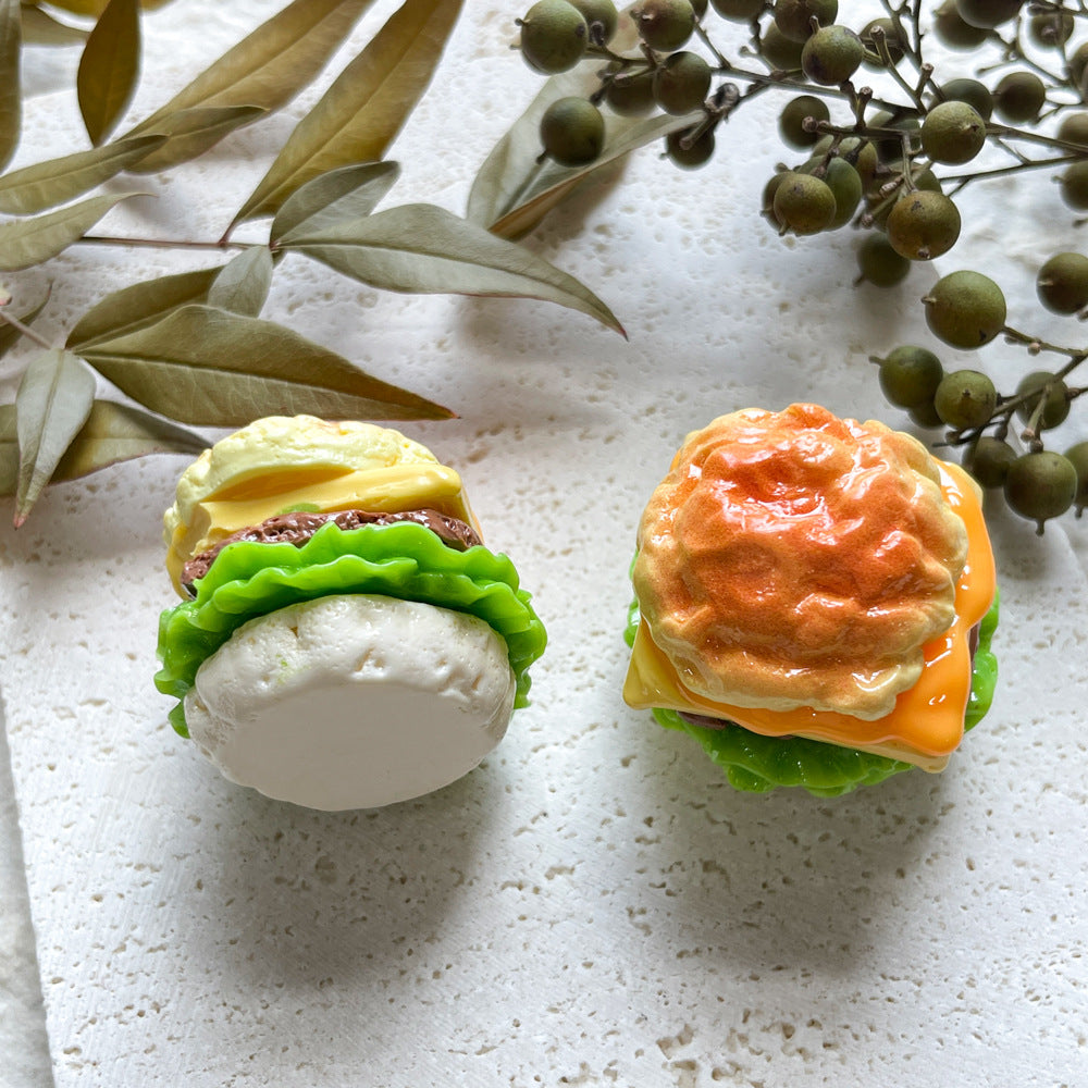 Toy Panda Hamburger Cat Head Pizza Resin Jewelry Accessories