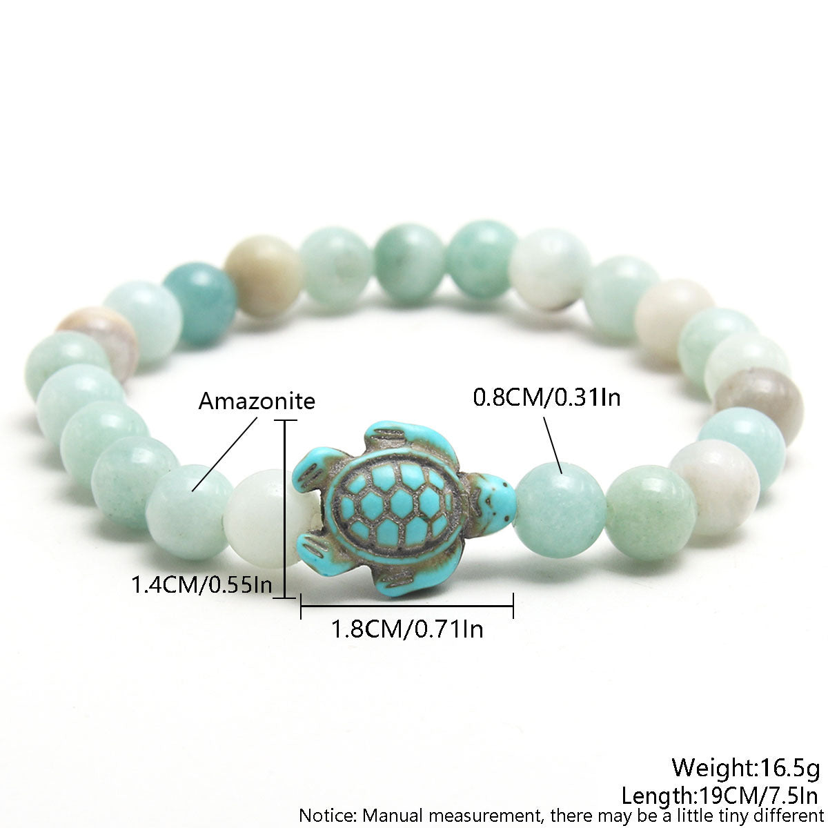 Durable Attractive Natural Stone Turtle Stretch Bracelets