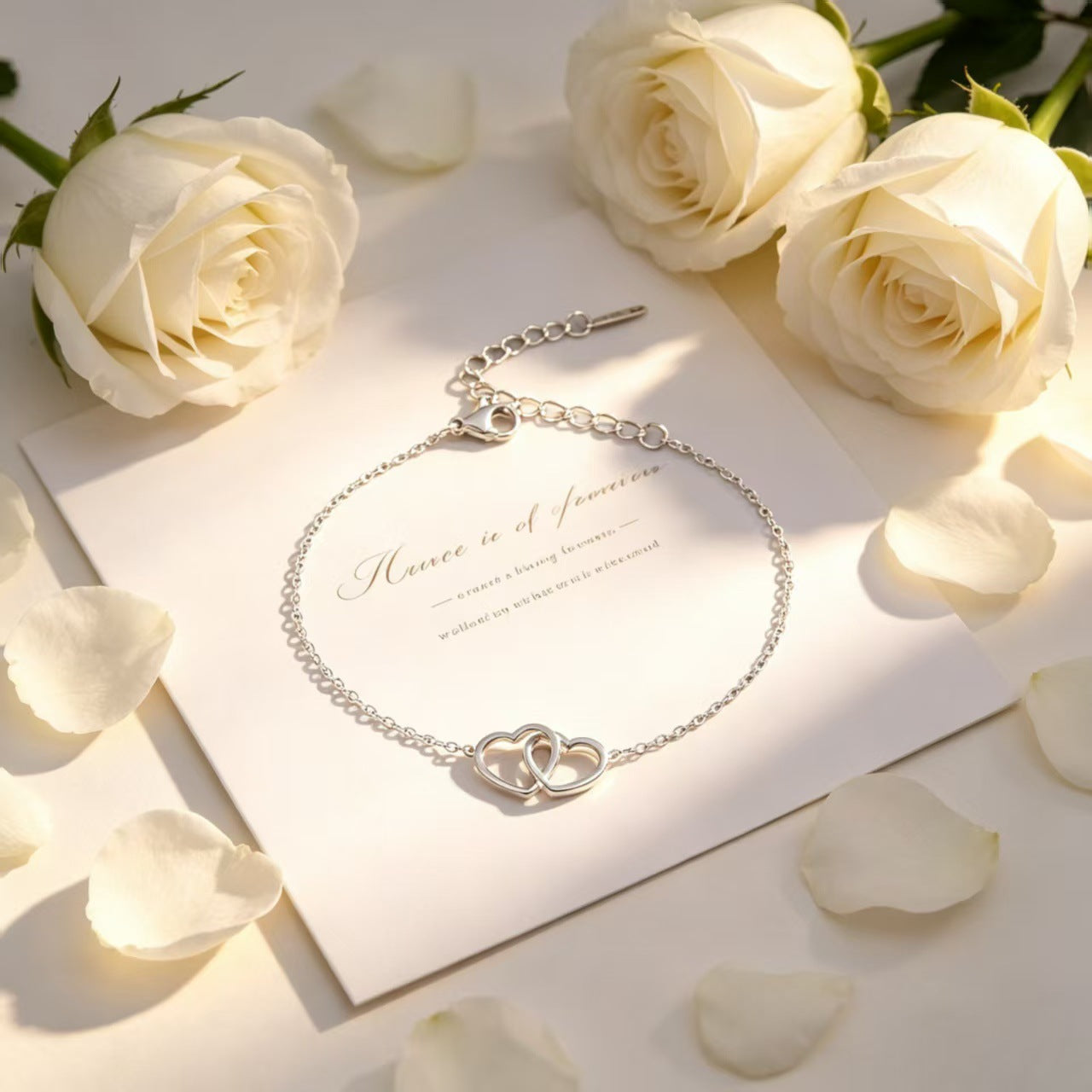 Romantic Fashion Titanium Steel Double Buckle Design Niche Jewelry Set