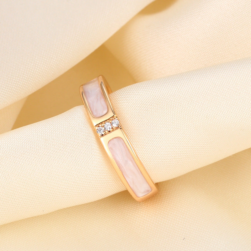 Women's Korean Natural White Light Luxury Temperament Fashionable Design Ring