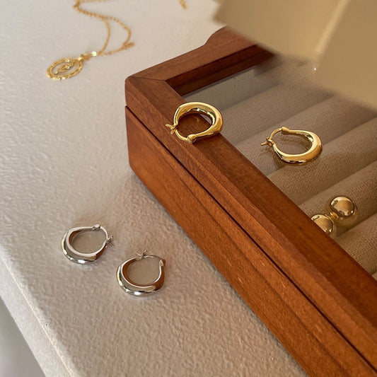 Women's Advanced Simple Trendy Circle Ear Sterling Earrings