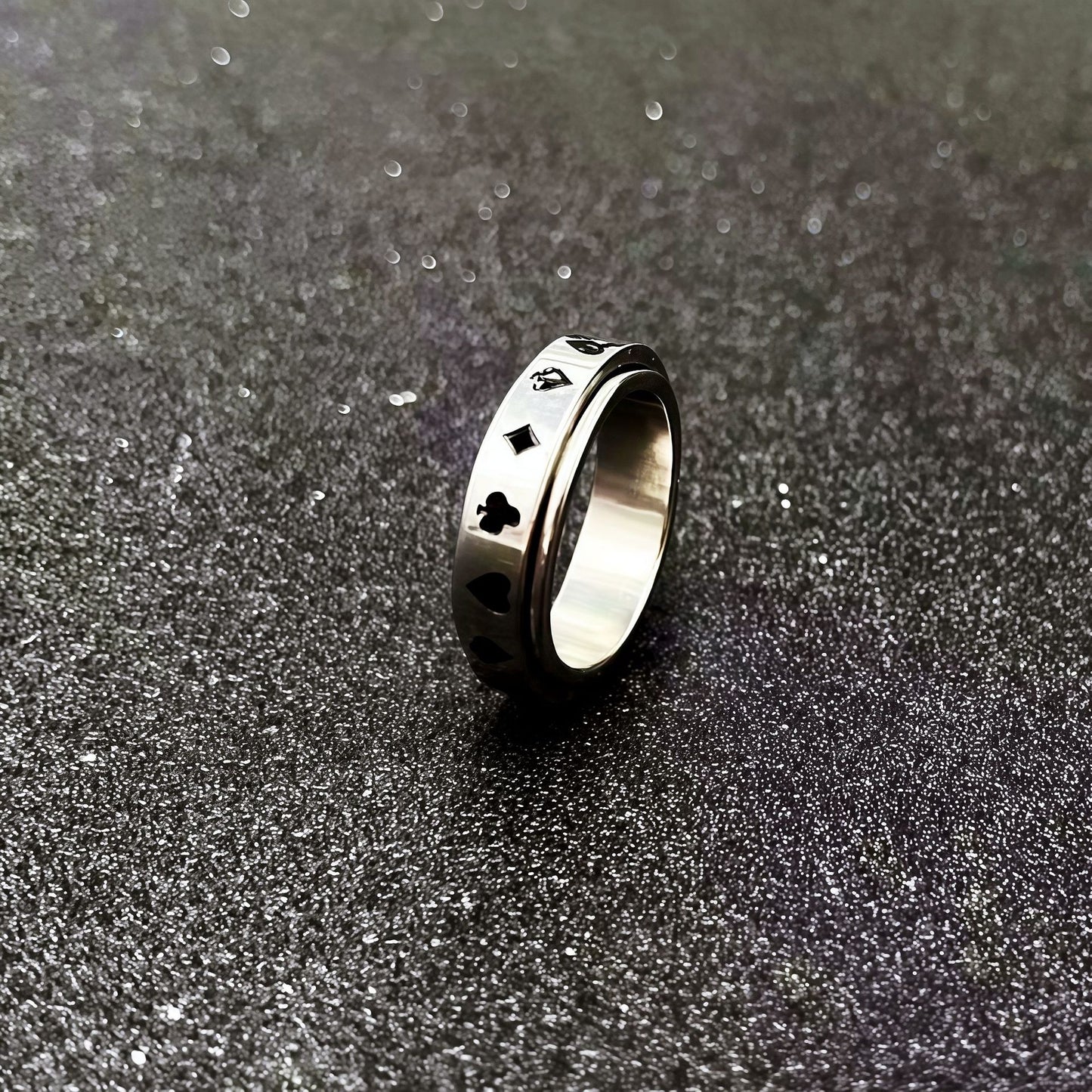 Men's Rotatable Decompression Chain Titanium Steel Star Rings