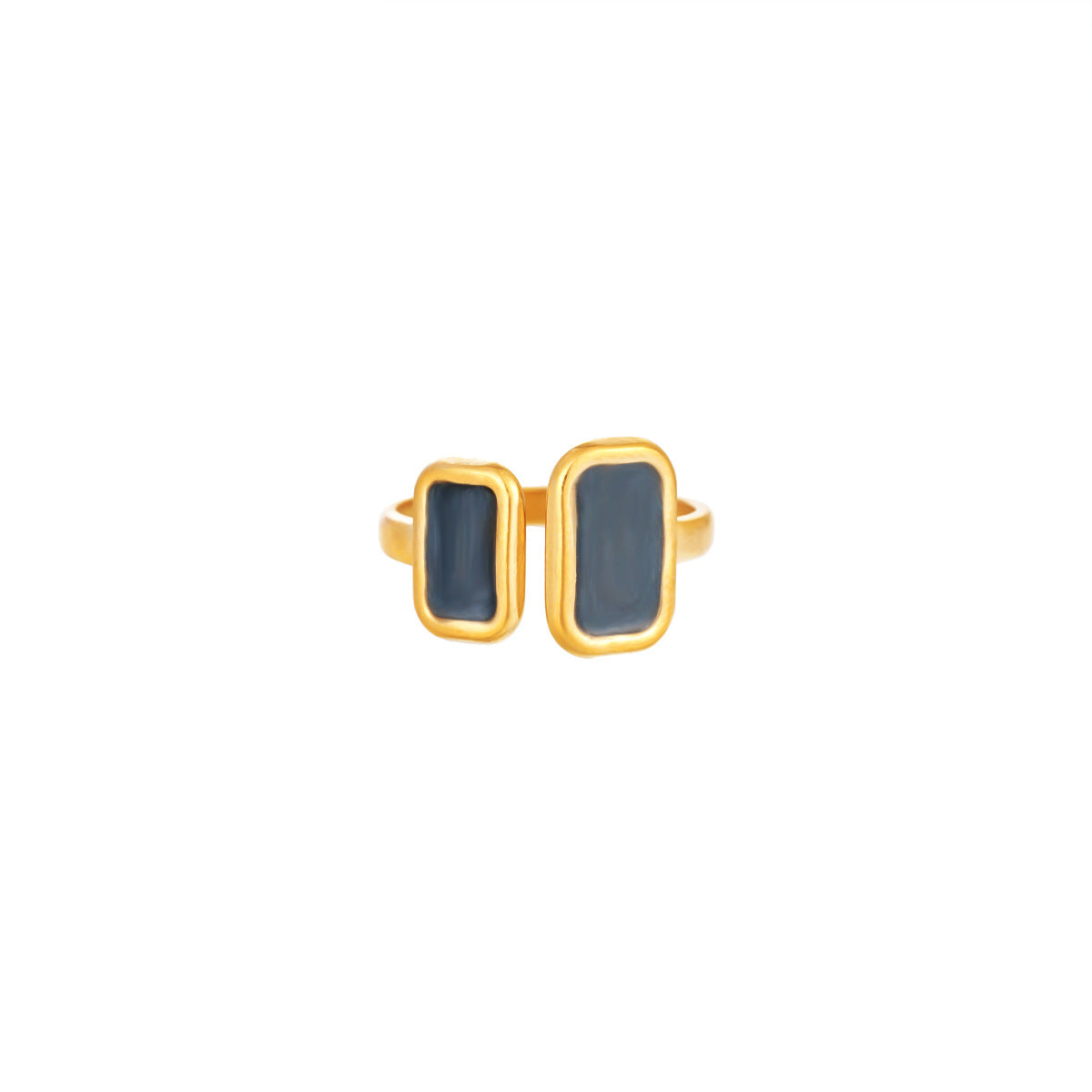 Women's Fashionable Temperamental Colorful Oil Stainless Steel Gold-plated Adjustable Opening Titanium Rings