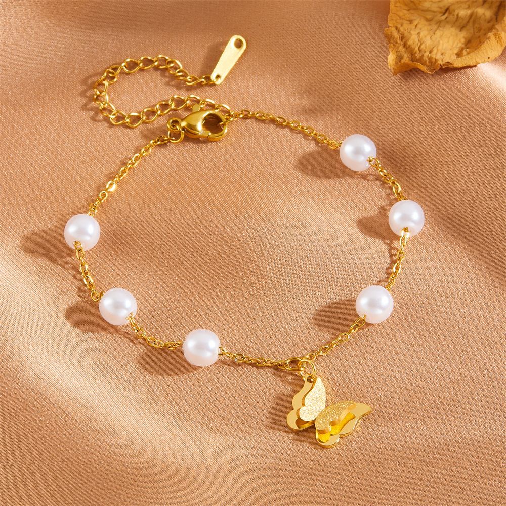 Women's Heart Bow Tie Clover Scallop Pearl High Bracelets