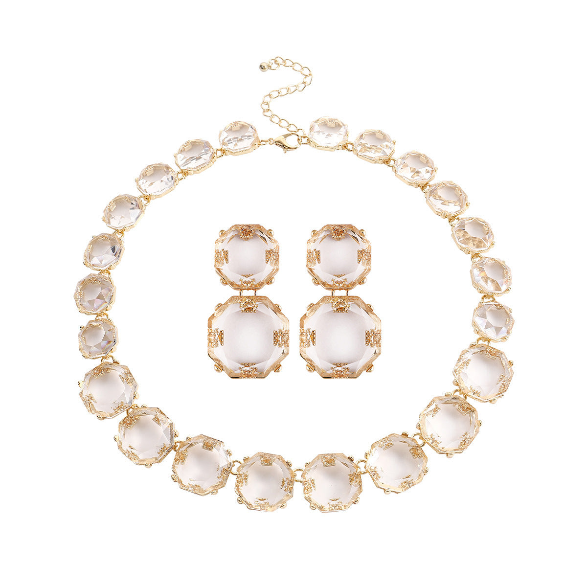 Large Particle Gem Sweet Cool Candy Color Jewelry Set