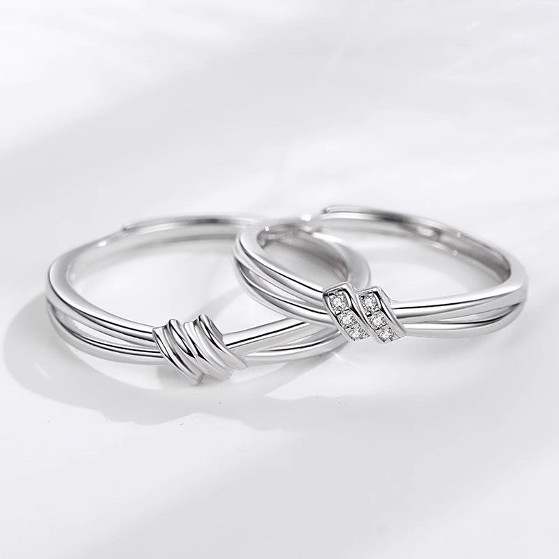 Women's & Men's Thousand Knot Interwoven Couple Concentric One Pair Fashion Special Interest Ring