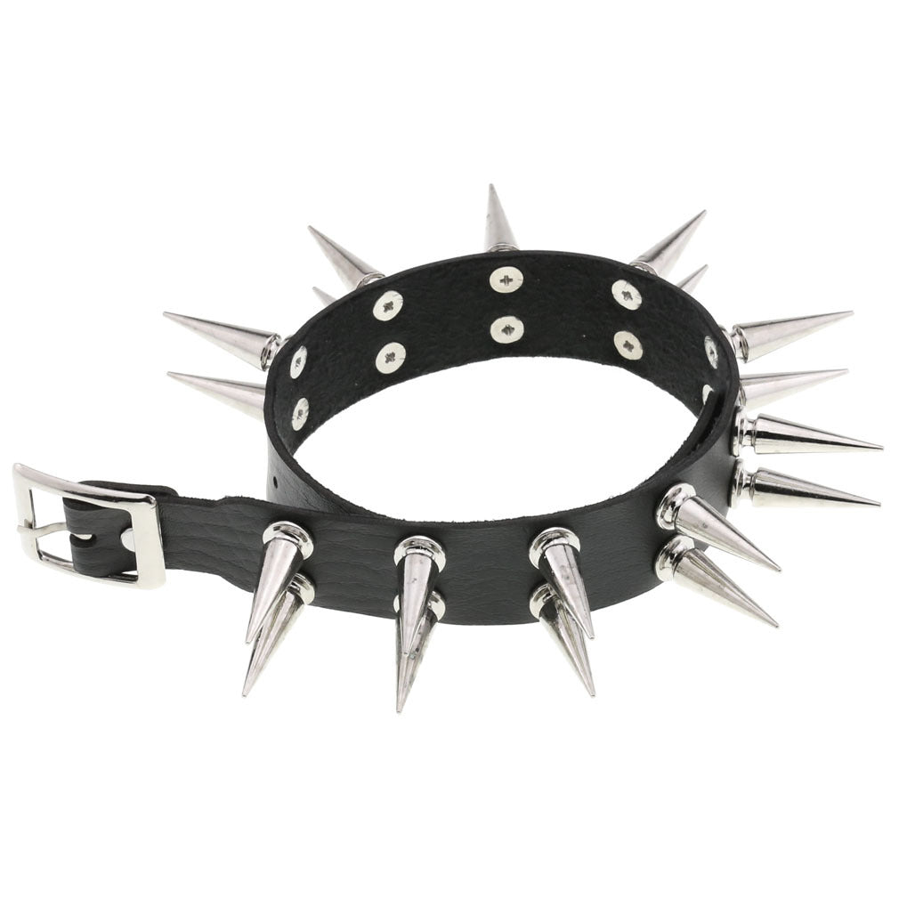 Creative Double Row Rivet Pointed Nail Collar