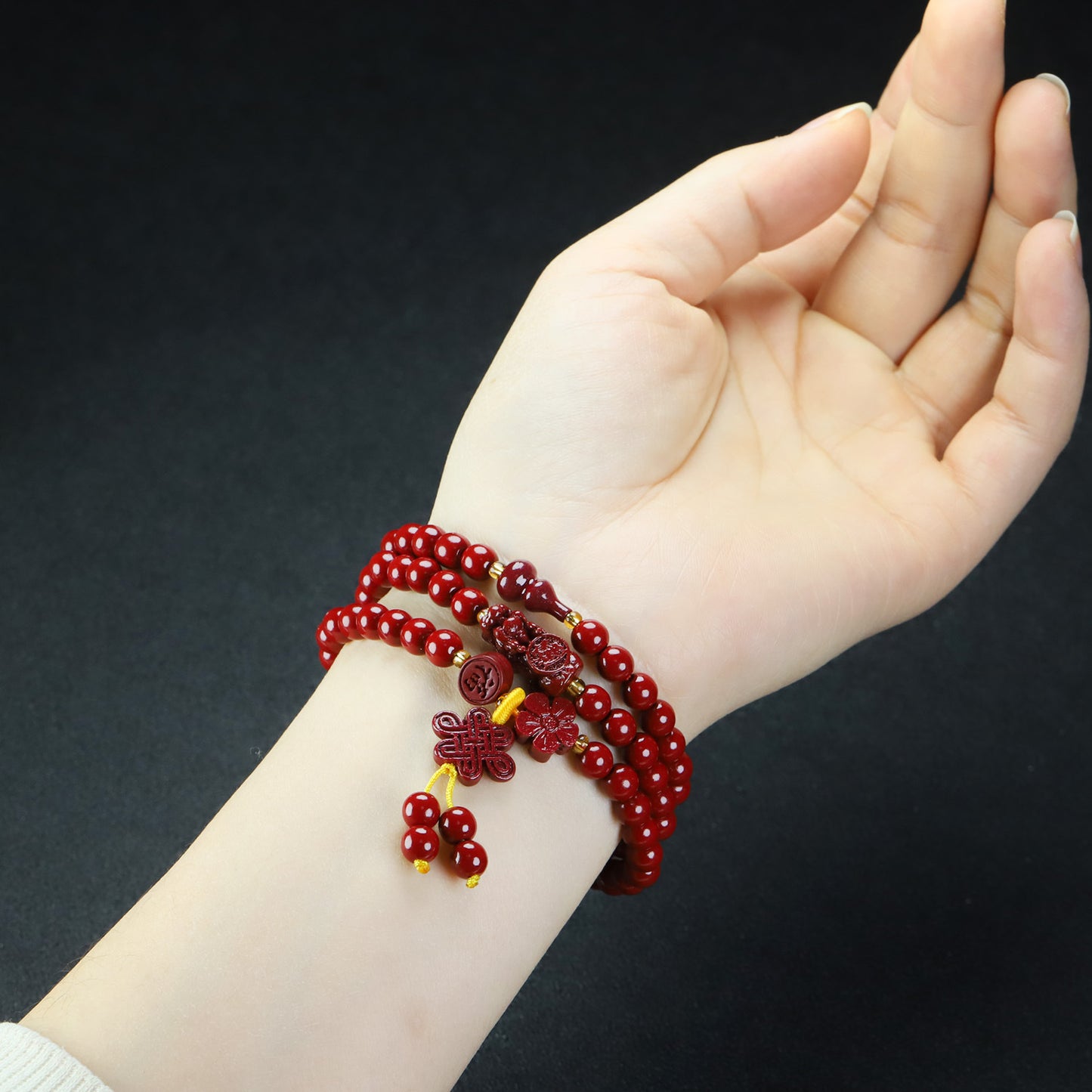 Three-ring Female Niche Exquisite Light Luxury Lucky Bag Beaded National Pendants