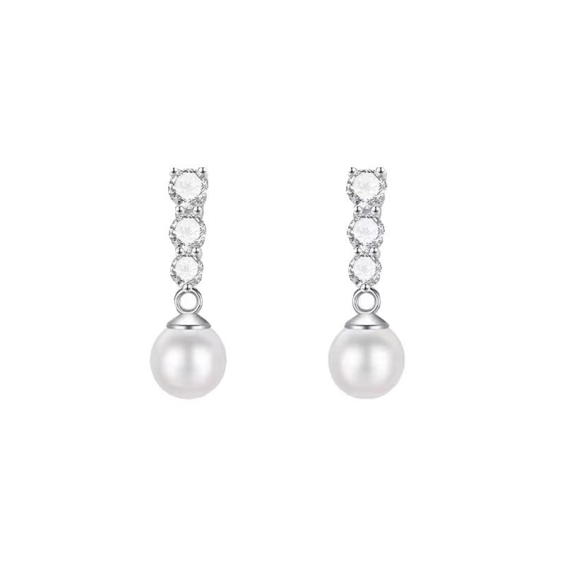 Women's Sterling Sier Imitation Pearl Fashionable Light Luxury Minority Earrings