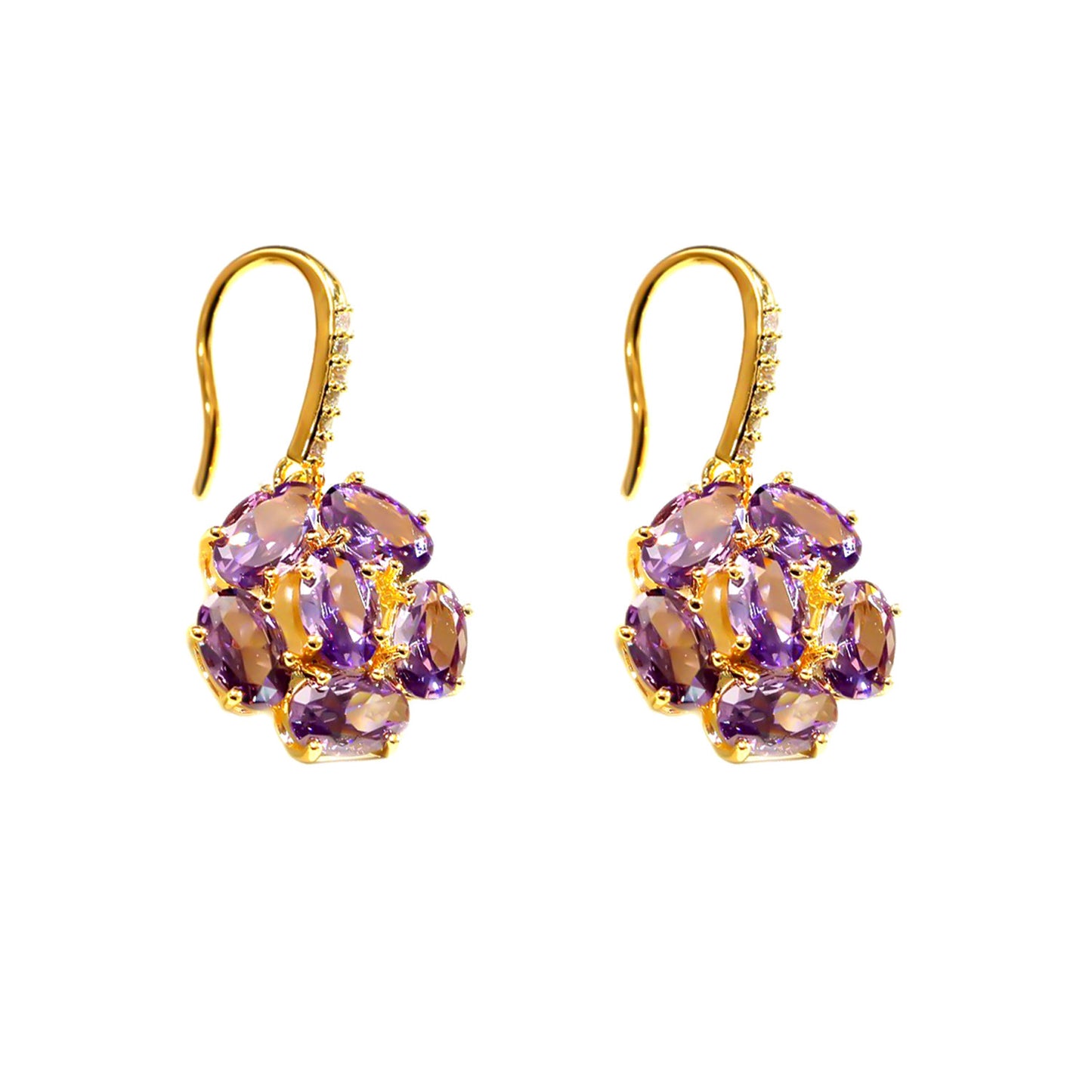 Women's Rhinestone Ball Light Luxury Flower Exquisite Earrings