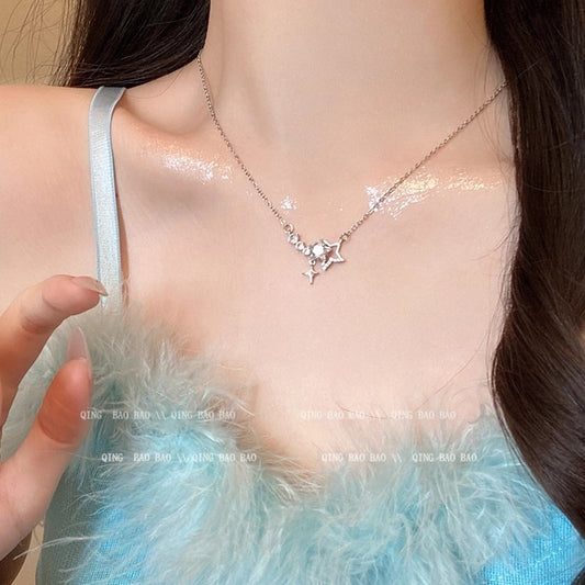 Super Shiny Full Zircon Starry Light Luxury Necklace