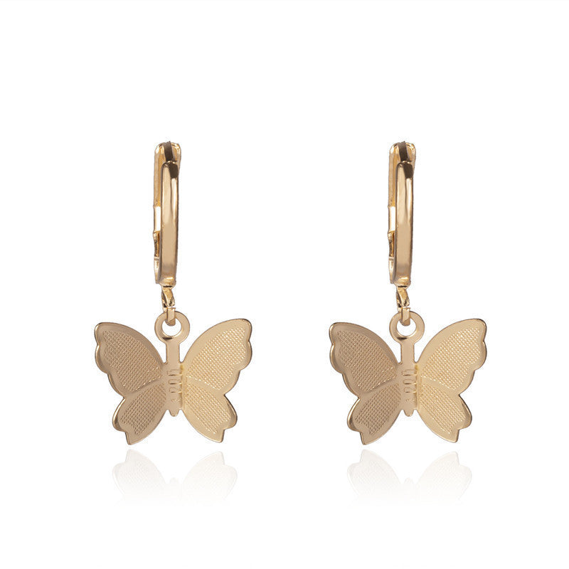 Women's Korean Fashion Sweet Frosted Butterfly Ear Clip Simple Earrings