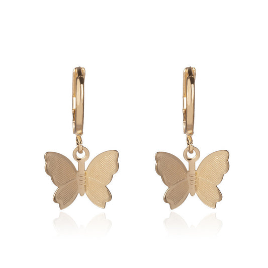 Women's Korean Fashion Sweet Frosted Butterfly Ear Clip Simple Earrings