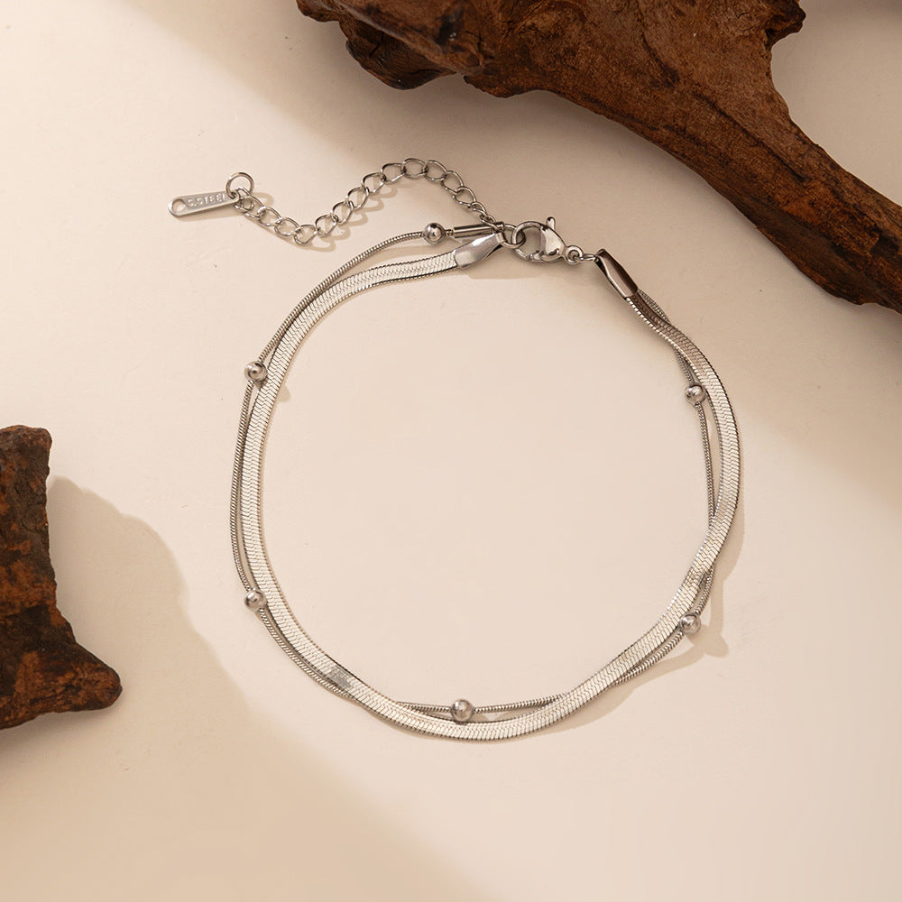 Women's Steel High-grade Gold Does Not Fade Anklets