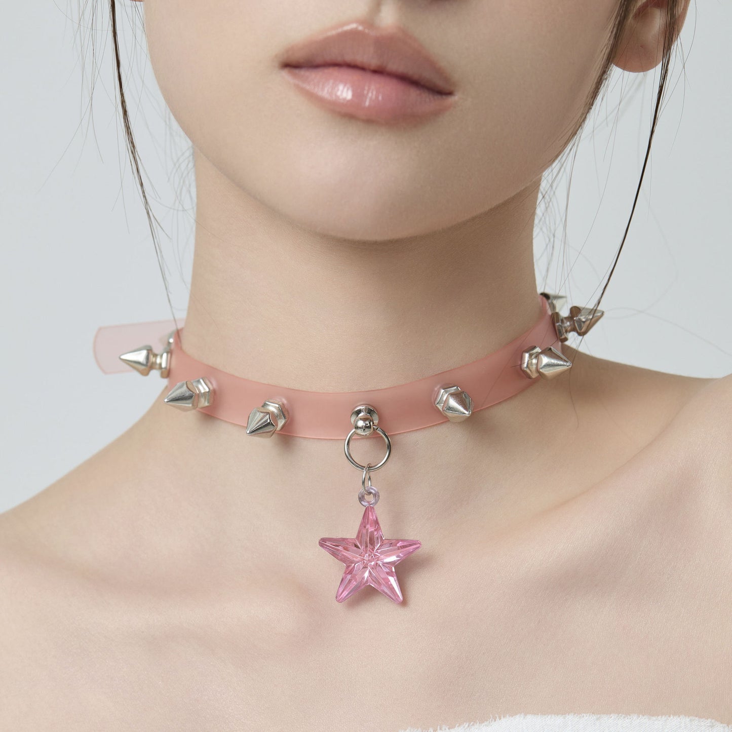 Style Leather Collar Wine Red Cross Clavicle Pendants
