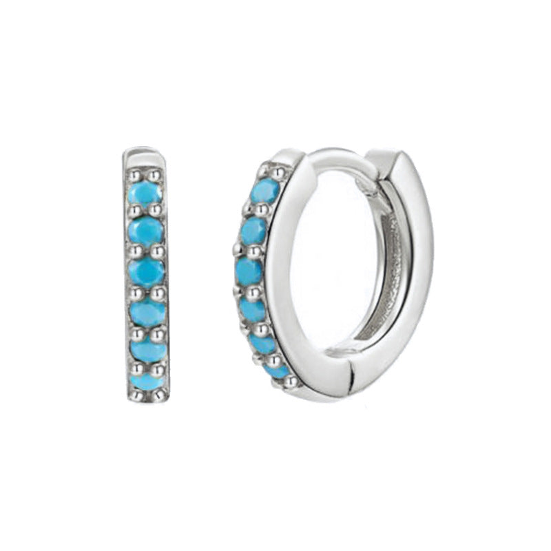 Light Luxury Sier Needle Geometric Ear Female Water Drop Leaf Stud Earrings