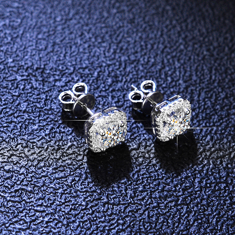 Women's Cube Light Luxury High-grade Square Diamond Earrings