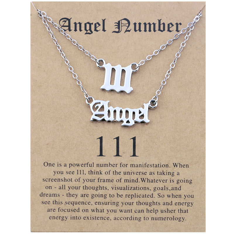 Angel Lucky Number Suit Clavicle Chain Necklaces