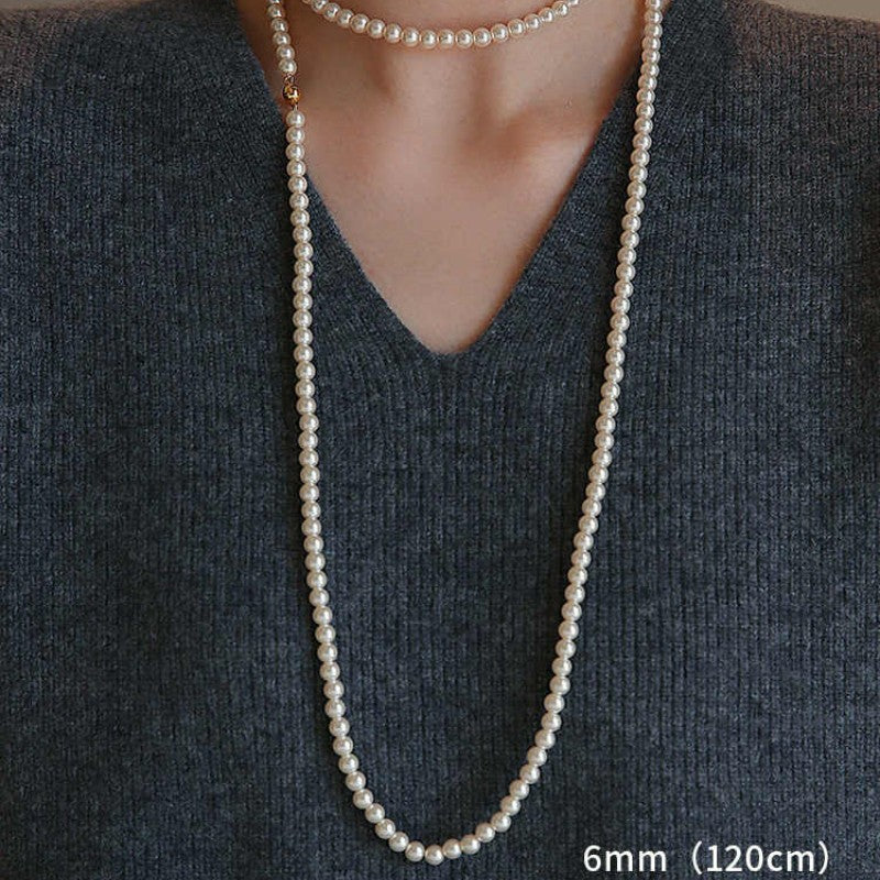 Women's Long Pearl Elegant Fashionable Super Twin Necklaces