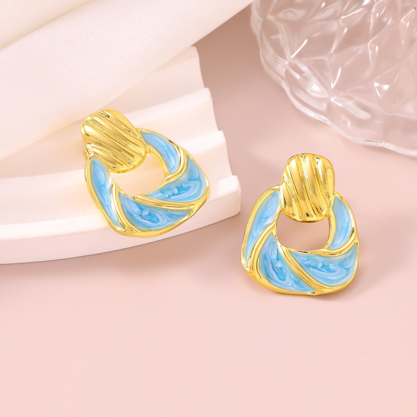 Geometric Retro Style High-grade Square Stainless Earrings