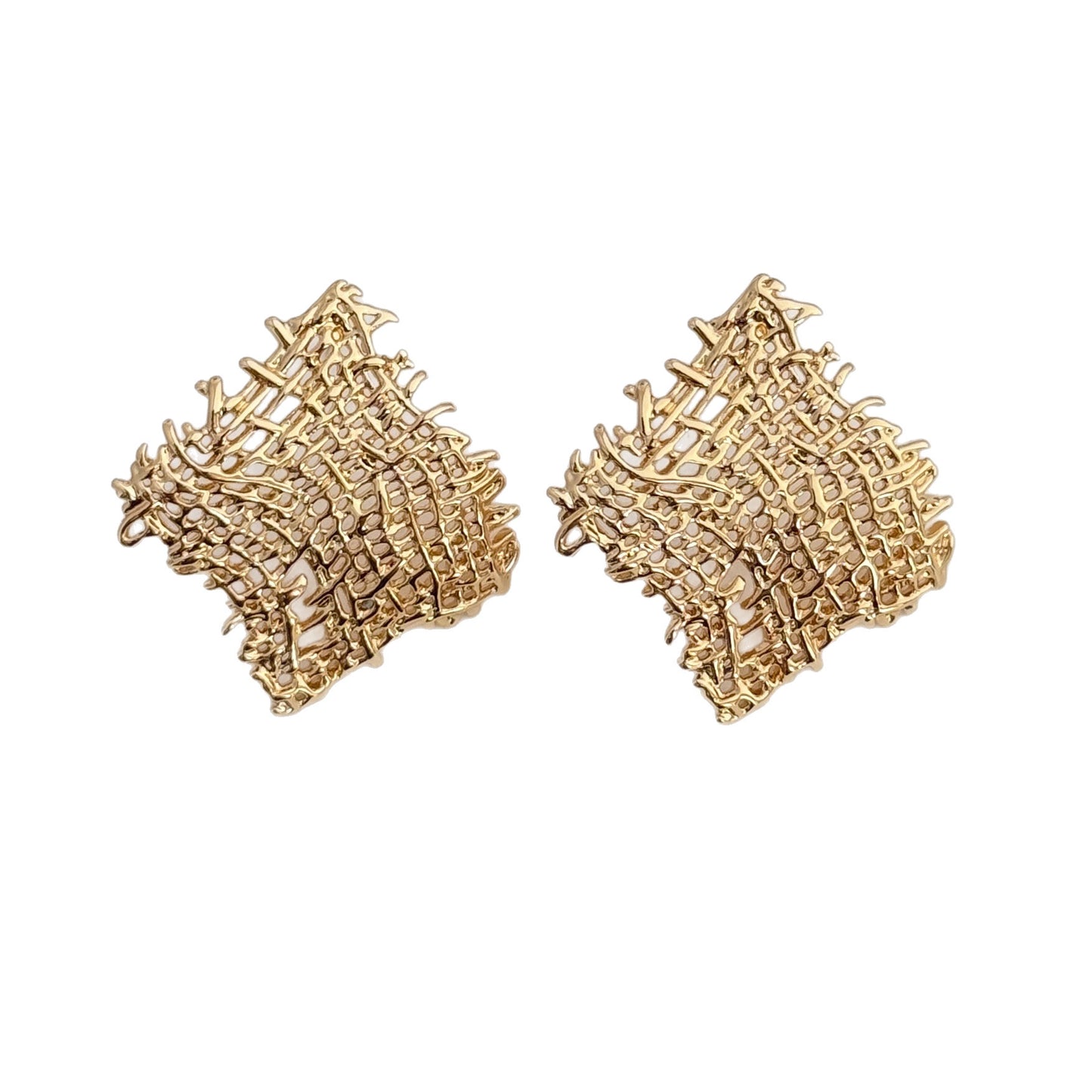 Women's Gold Rhombic Ear Fashionable Temperamental Modified Earrings
