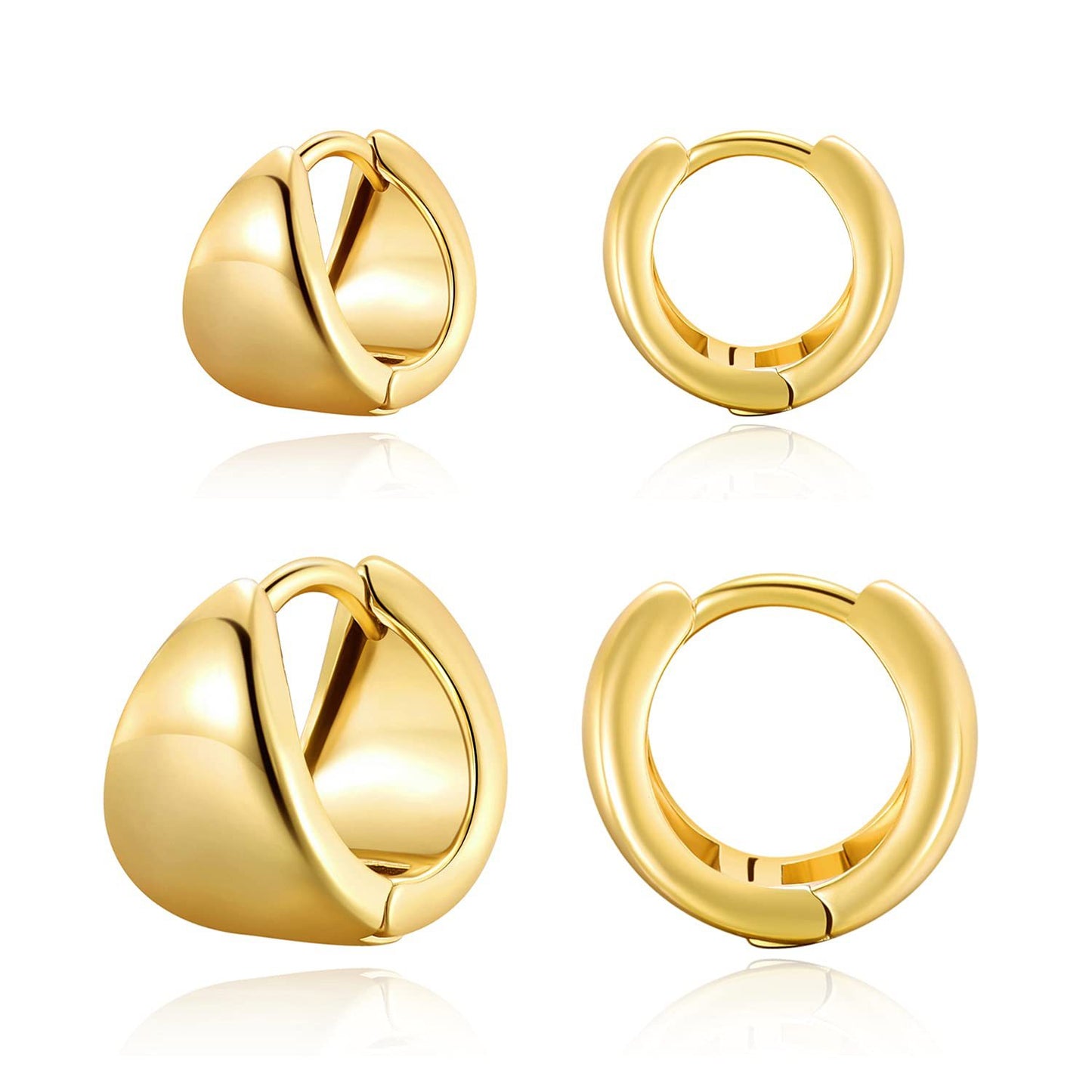 Women's Gold Cold Style Wide Version Metal Ear Earrings