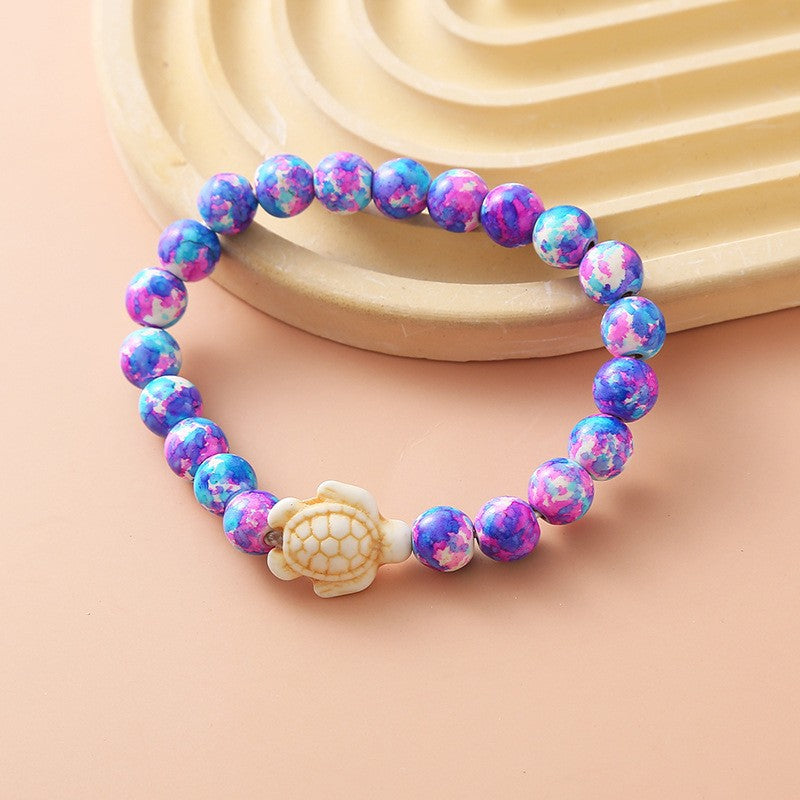 Women's Hand Cross Color Wooden Bead Beaded Bracelet