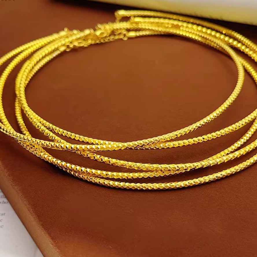 Ancient Plain Alluvial Versatile Antique Vintage Copper Starry Clavicle Chain Collar