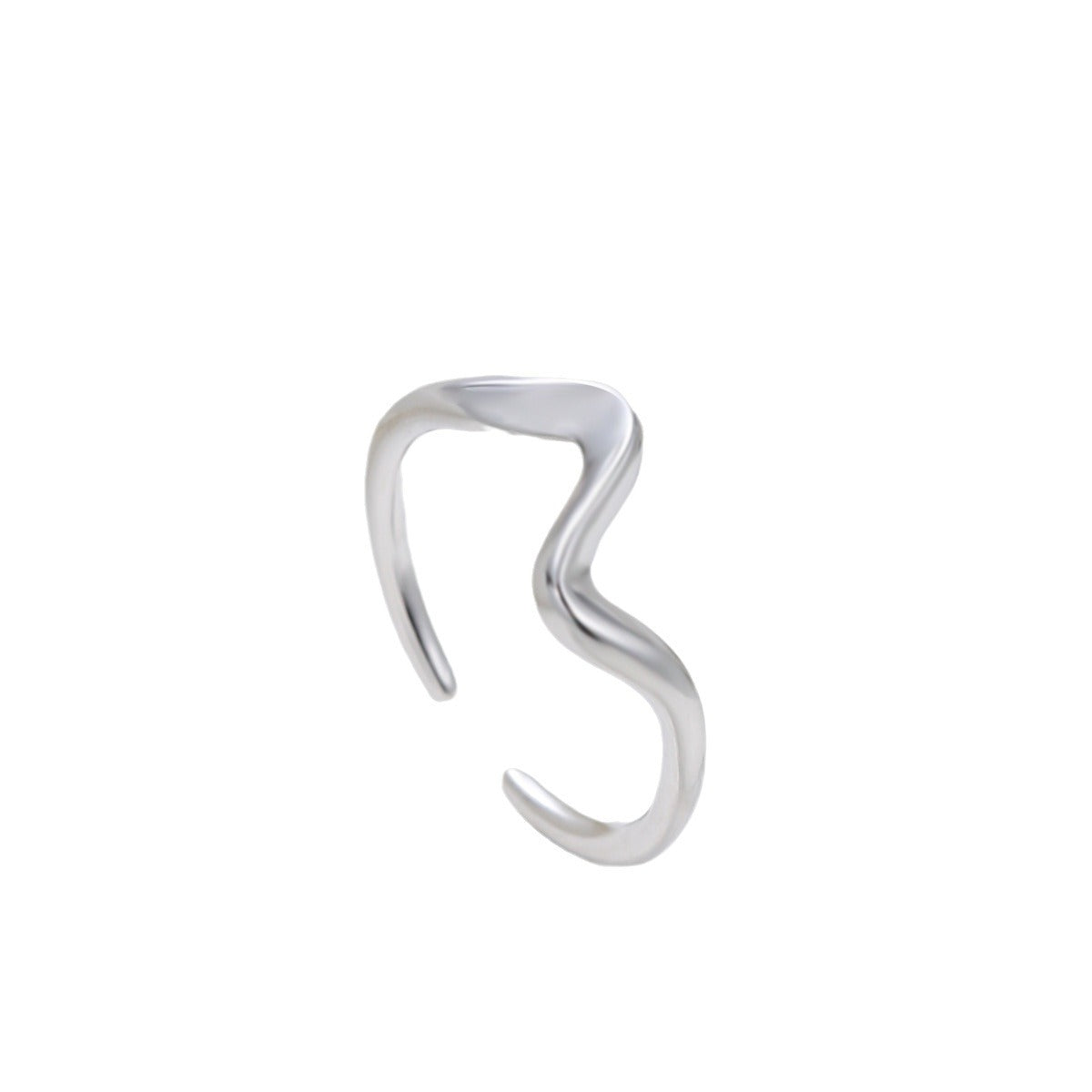 Korean Style Artistic Metal Personality Water Ripple Irregular Line Rings
