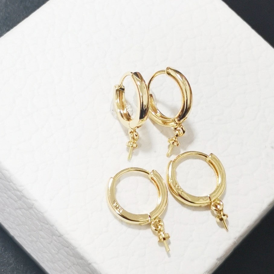 Charming Casual Eardrop Pearl Frame Jade Earrings