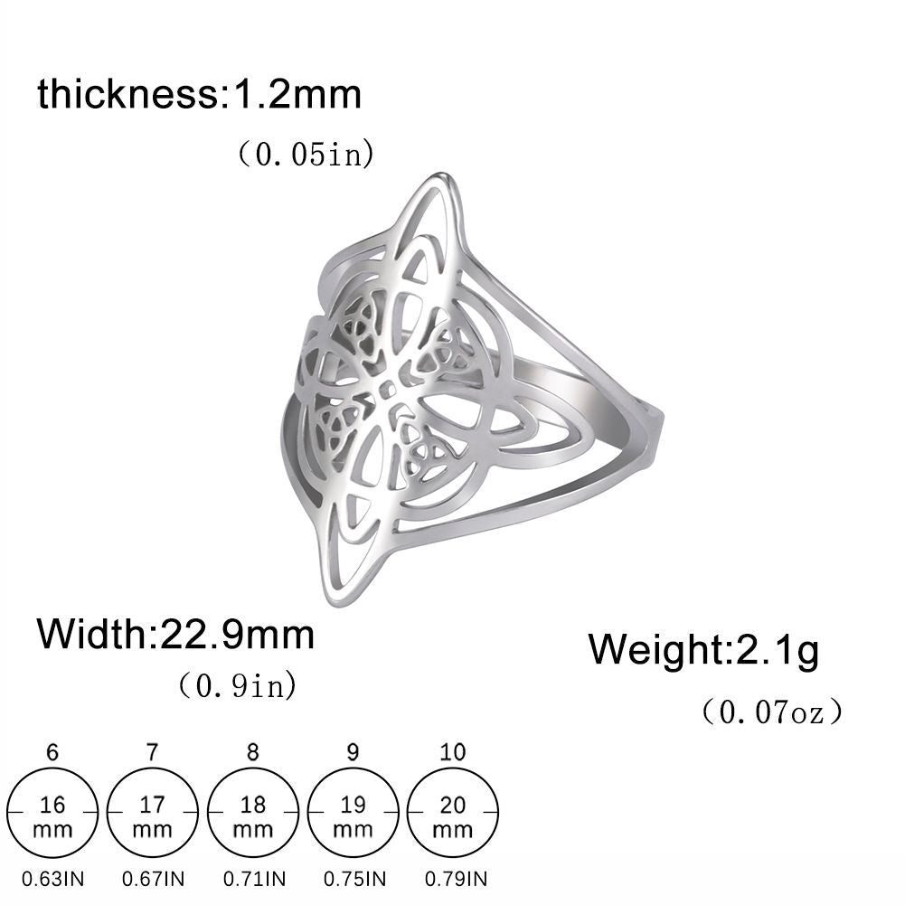Women's & Men's Fashion Versatile Witch Knot Celtic Triangle Border Rings
