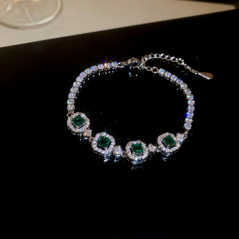 Women's Austrian Bright Gem Flower Light Luxury High-grade Court Style Fashion Bracelets