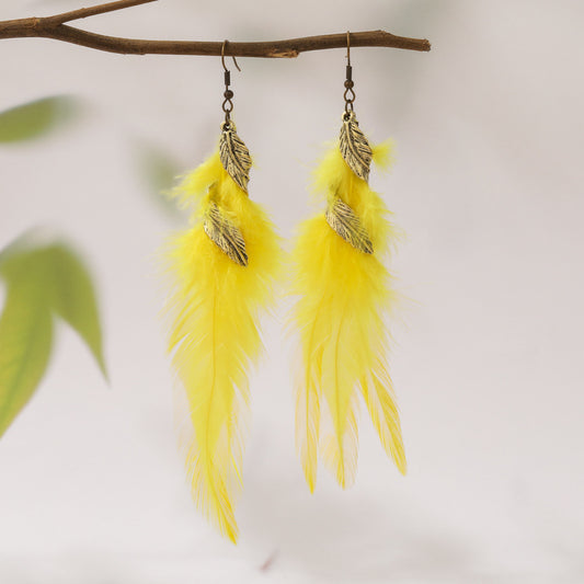 Feather Twisted Metal Retro Long Your Rings