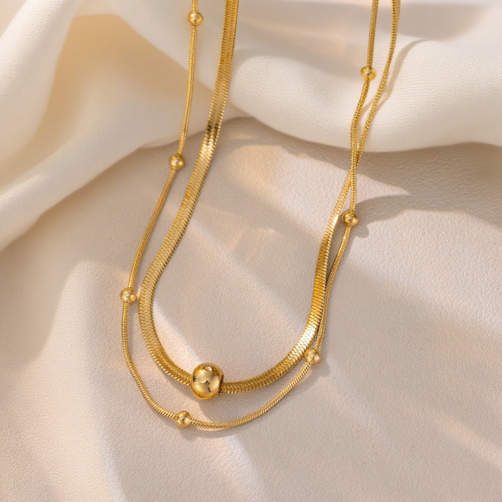 Titanium Female Like Flat Snake Hip Necklaces
