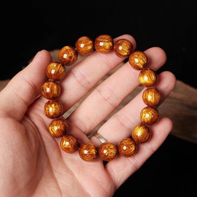 Gold Silk Sea Willow Buddha Beads National Bracelets
