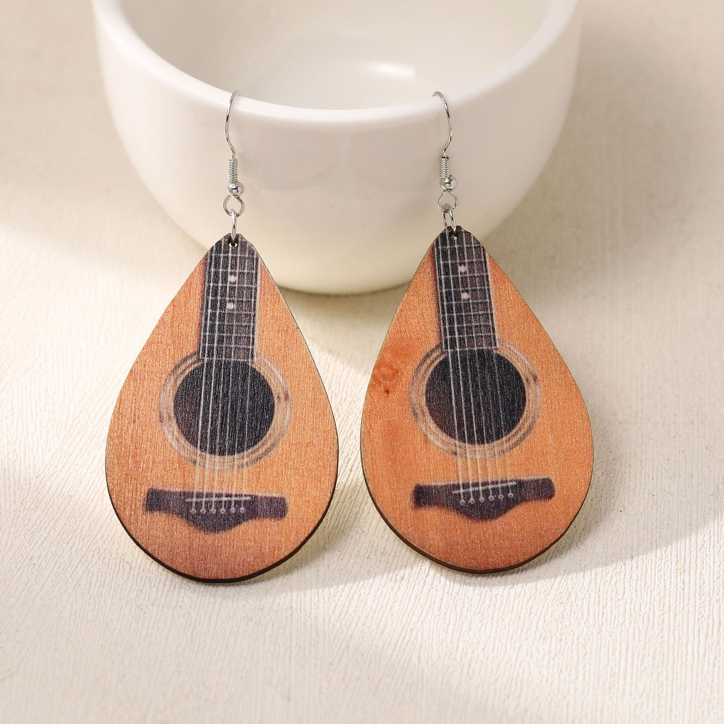 Fully Managed Environmentally Friendly Wooden Retro Personalized Rugby Style Earrings